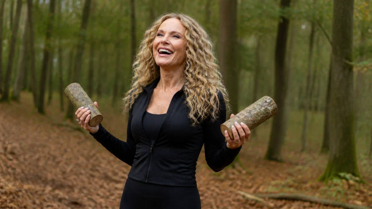 Katja Burkard (61) stemmt Holzstämme im Wald – und das Netz dreht durch