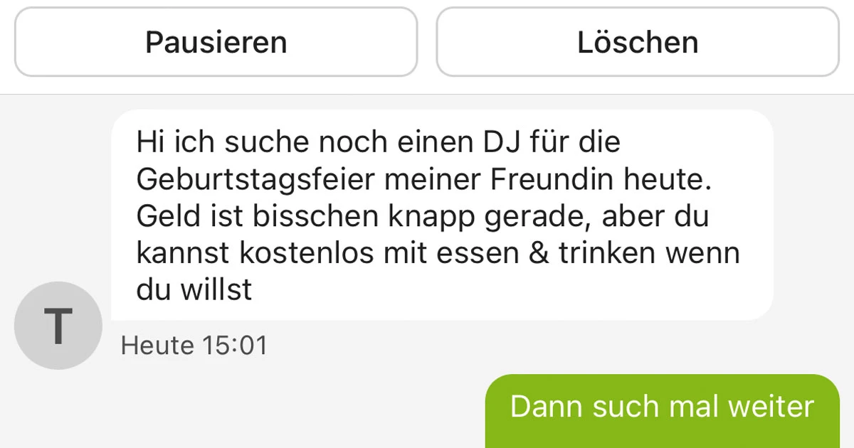 Wenn du einen DJ für deine Party brauchst