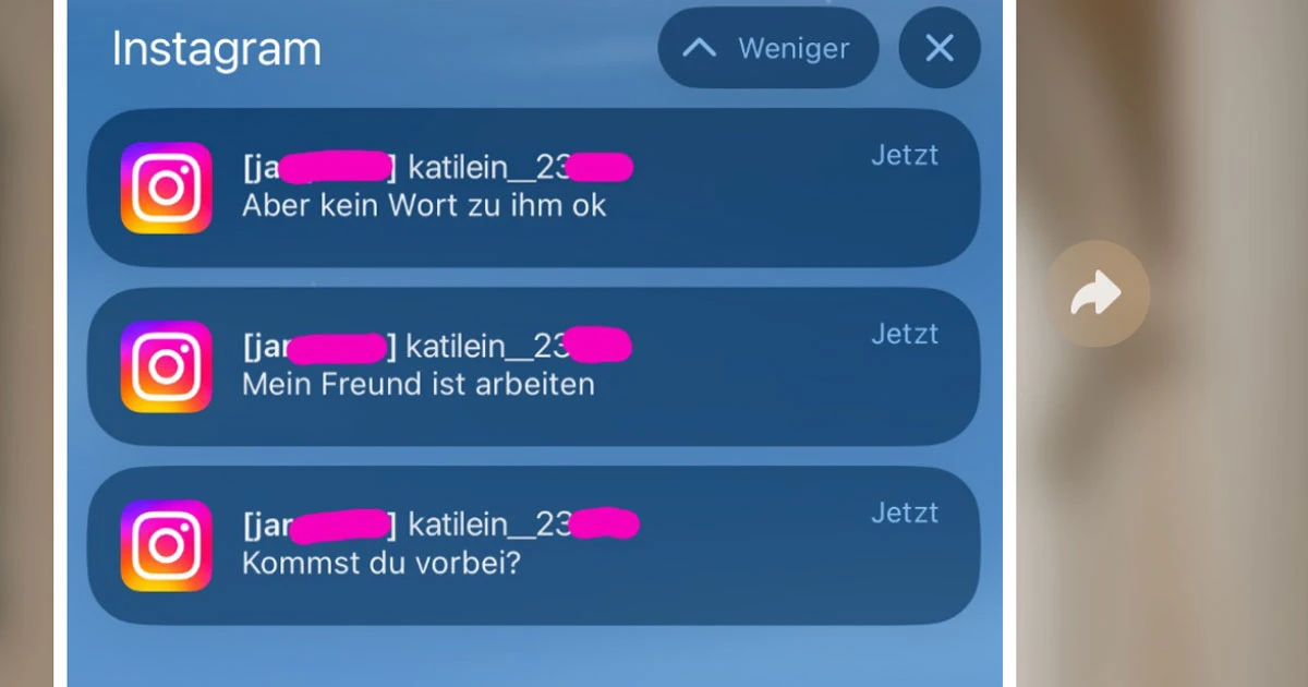 Sie schreibt ihm einfach heimlich
