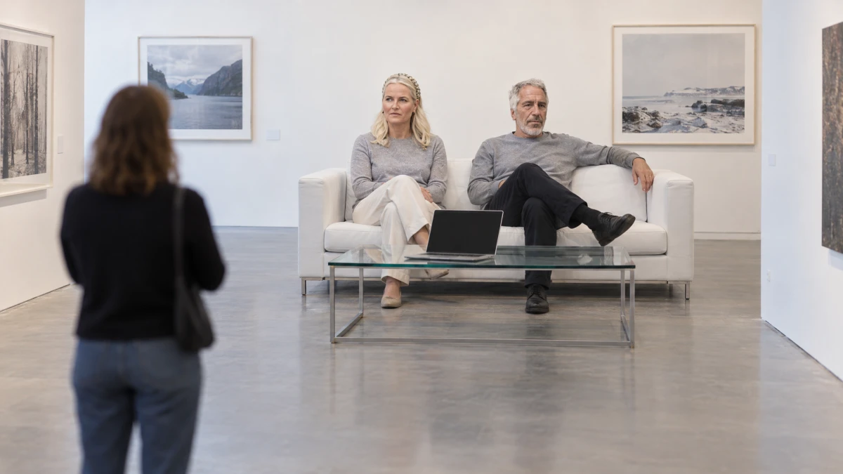 Mette-Marit sitzt in Oslo als Wachsfigur neben Epstein