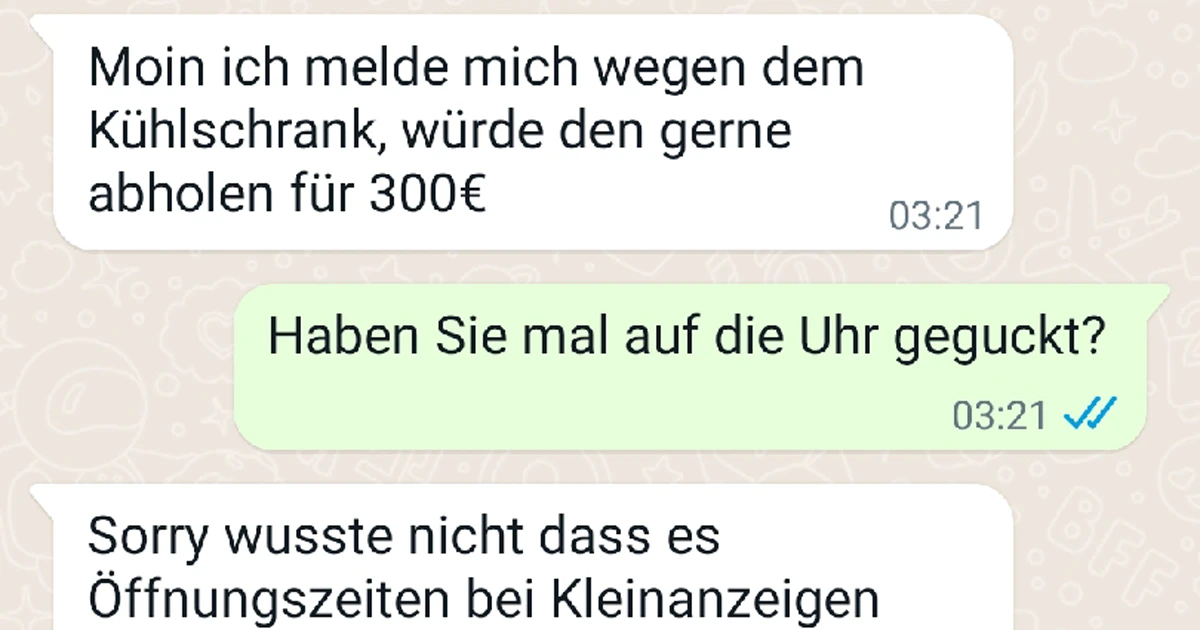 Verrückter will Kühlschrank kaufen