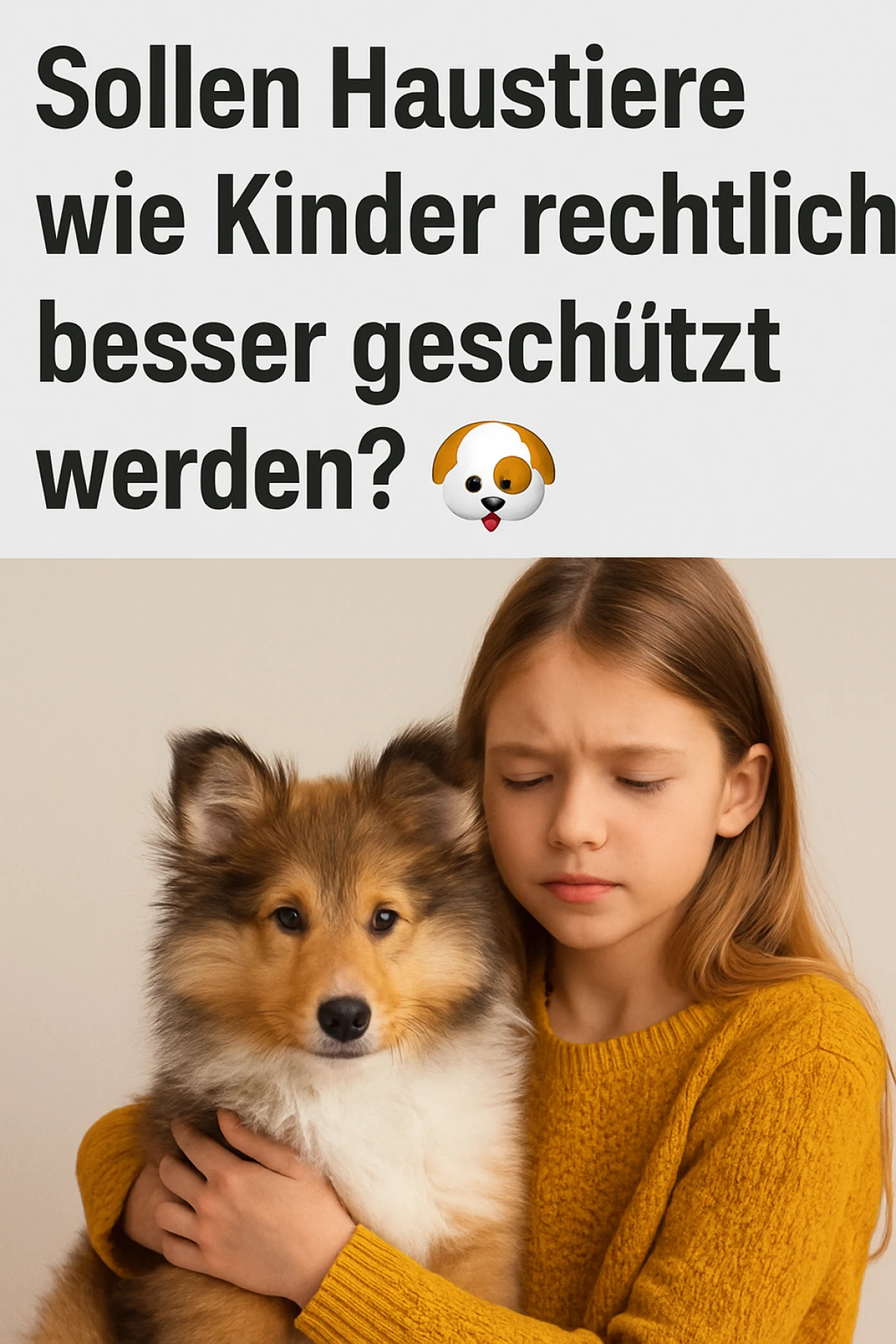 Sollen Haustiere wie Kinder rechtlich besser geschĂŒtzt werden? đ¶