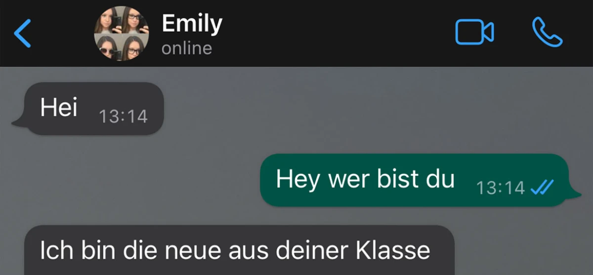 Wenn die neue aus der Klasse schreibt