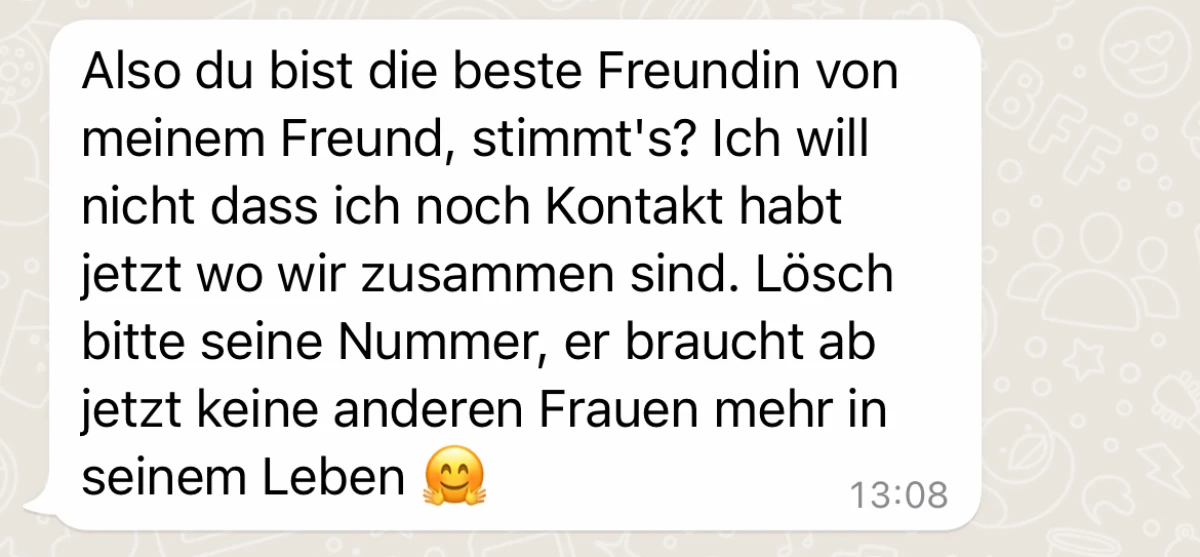 Sie will nicht, dass sie Kontakt haben
