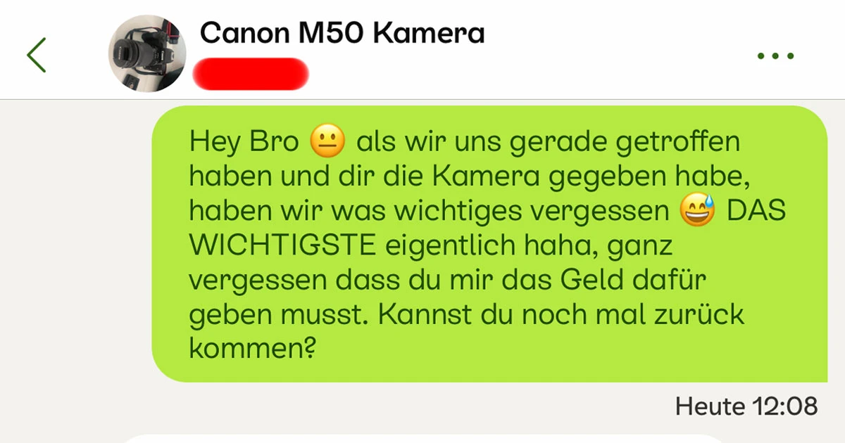 Er hat einfach vergessen zu bezahlen
