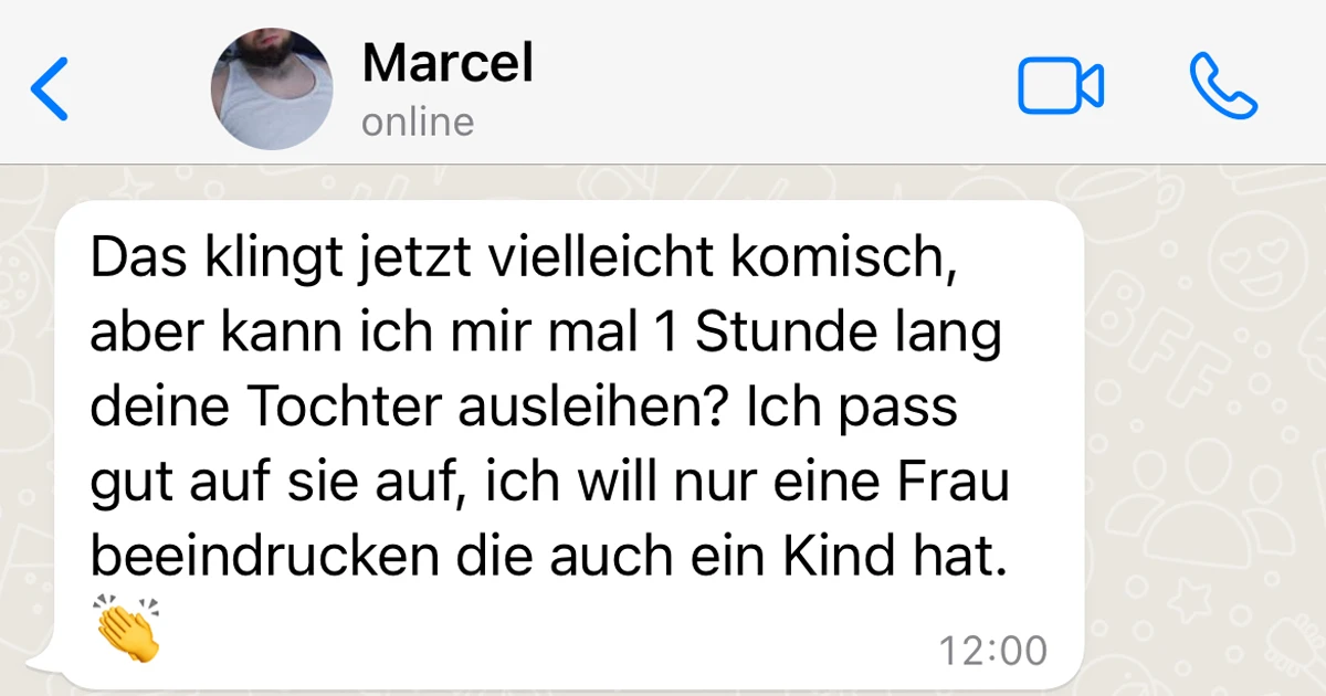 Er will sich seine Tochter ausleihen