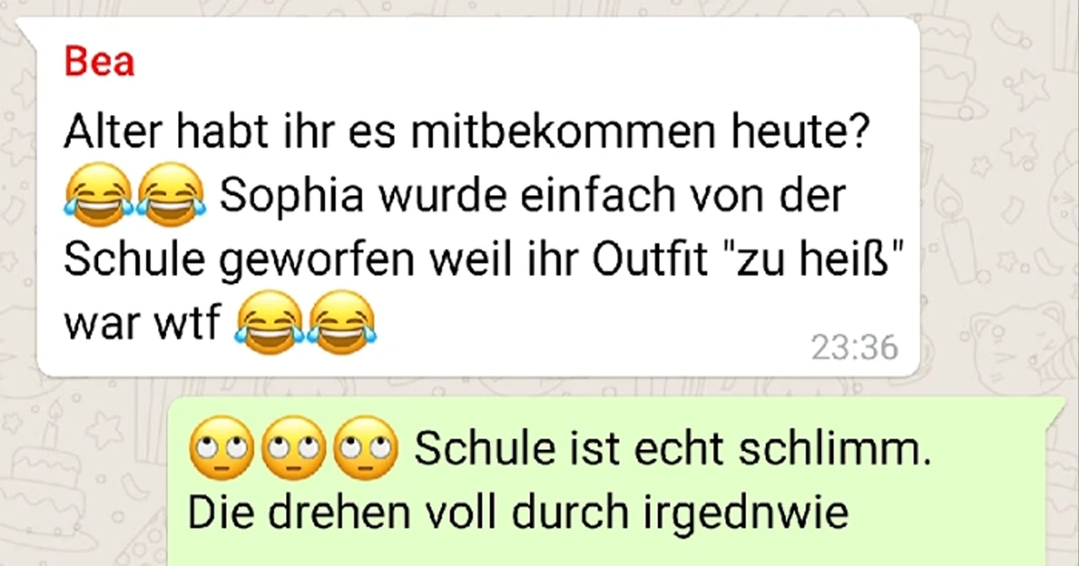 Wegen des Outfits von der Schule geworfen