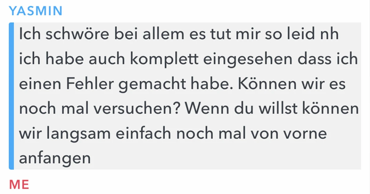 Für Entschuldigungen ist es zu spät