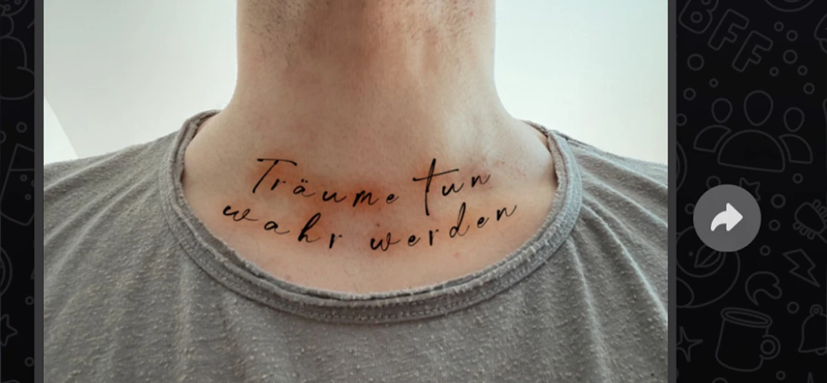 Mit dem Tattoo wird er es nicht leicht haben