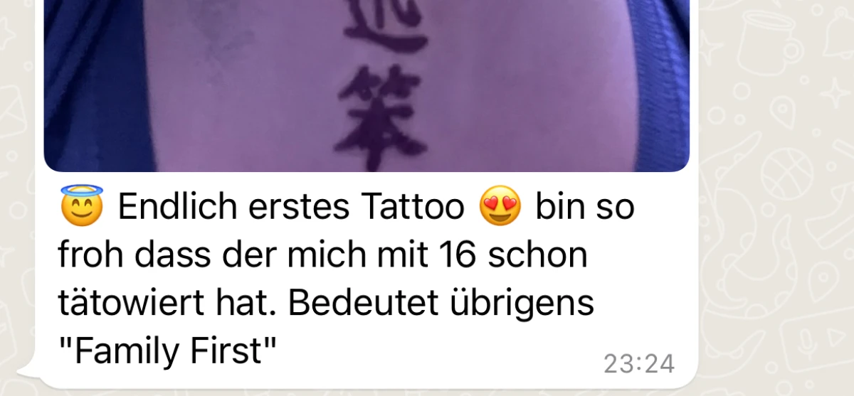 Das erste Tattoo war nicht so wie geplant