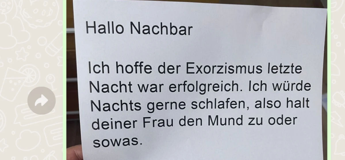 Der Nachbar hat ihre Lügen aufgedeckt