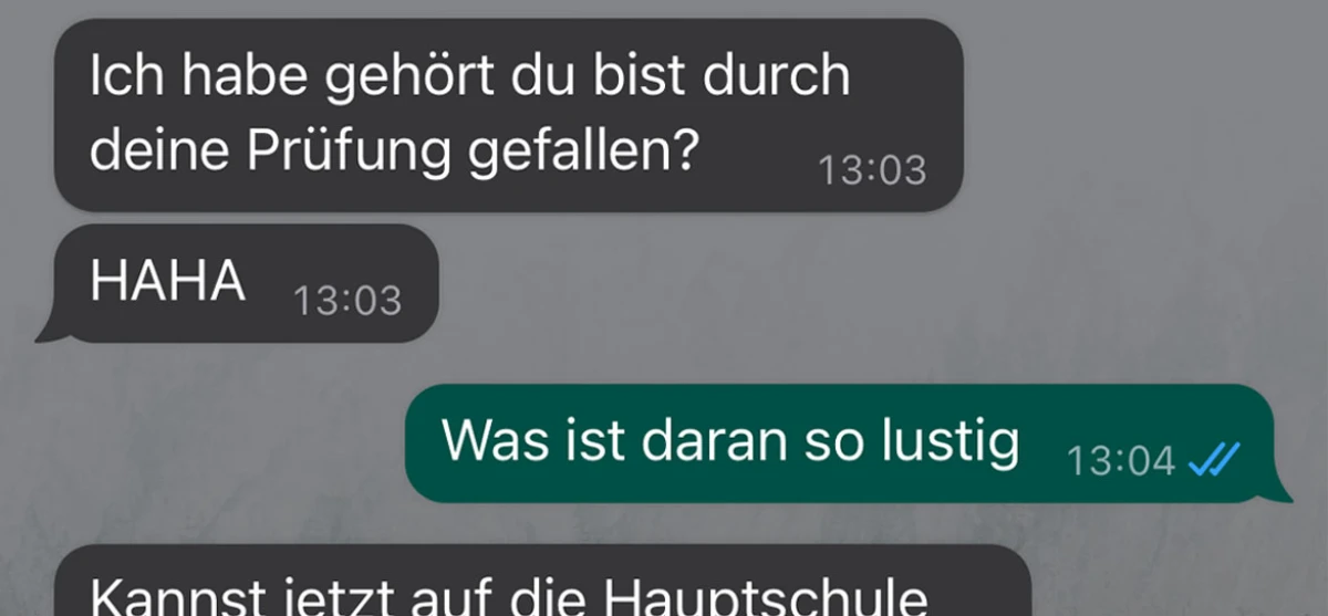 Wegen ihm ist er durch die Prüfung gefallen