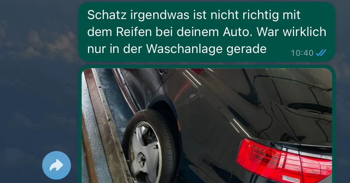 Plötzlich war der Reifen ab