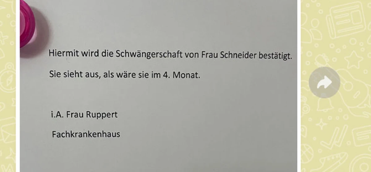 Die Schwangerschaft wurde bestätigt