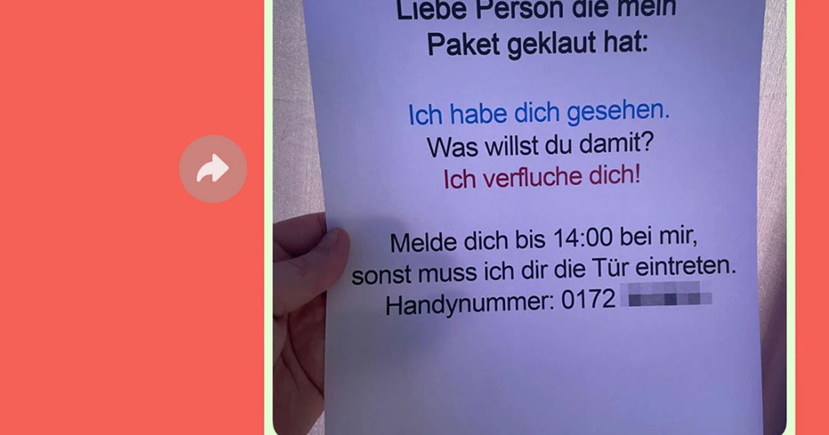 In dem Paket war etwas zu wichtiges