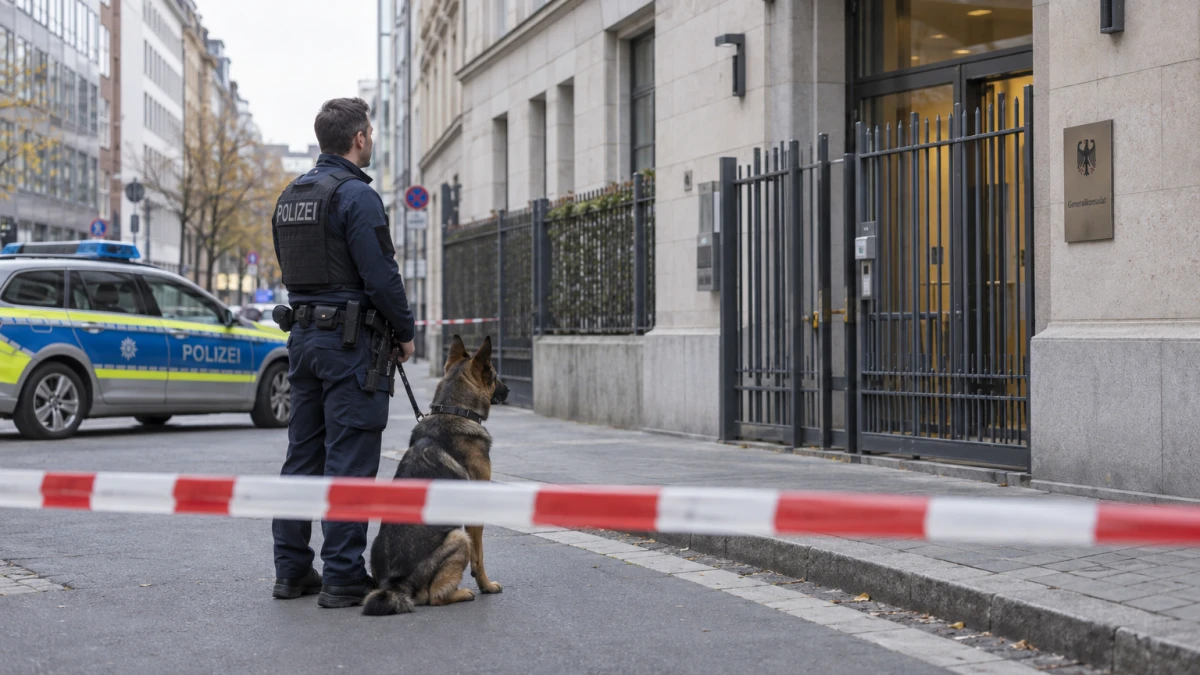 Bombendrohung legt ukrainisches Generalkonsulat in Düsseldorf lahm