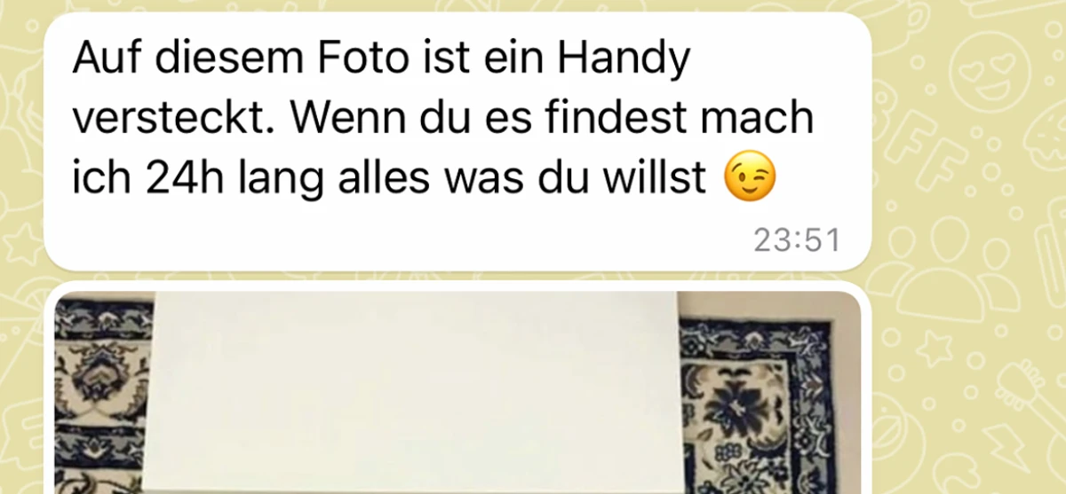Er musste nur das Handy in dem Bild finden