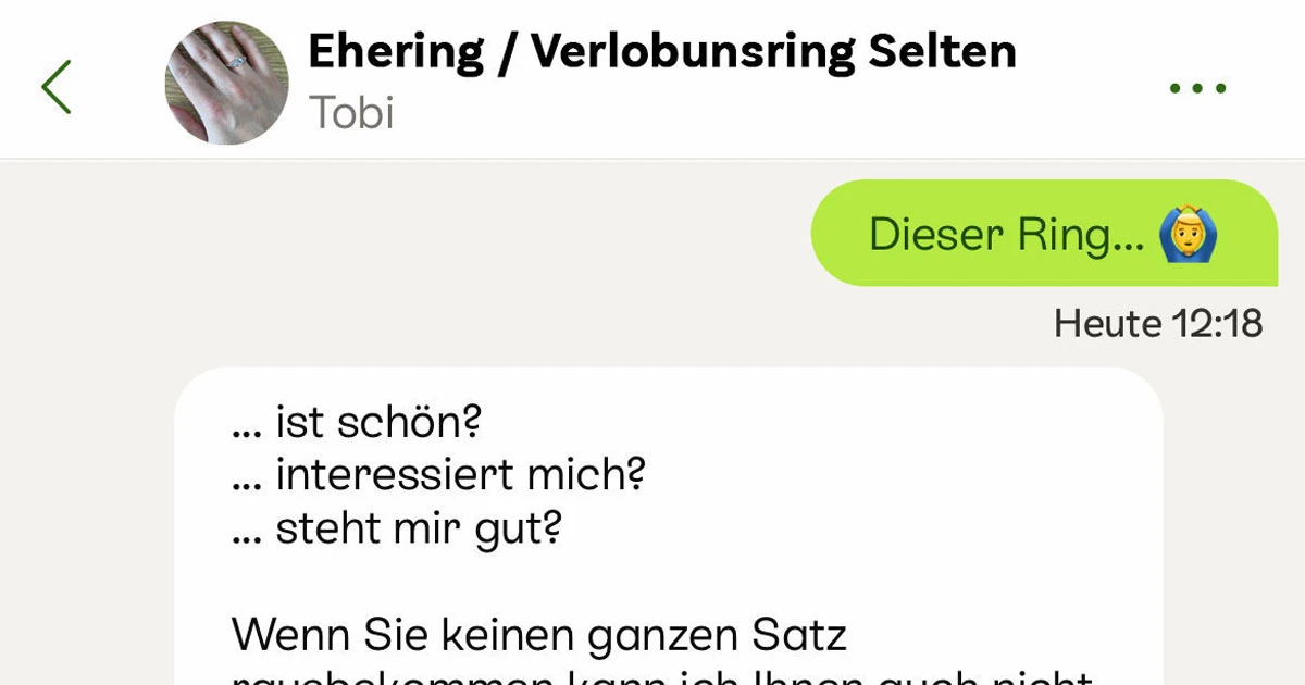 Er findet einfach seinen eigenen Ring