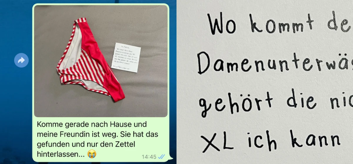 Er kam nach Hause und fand nur diesen Zettel