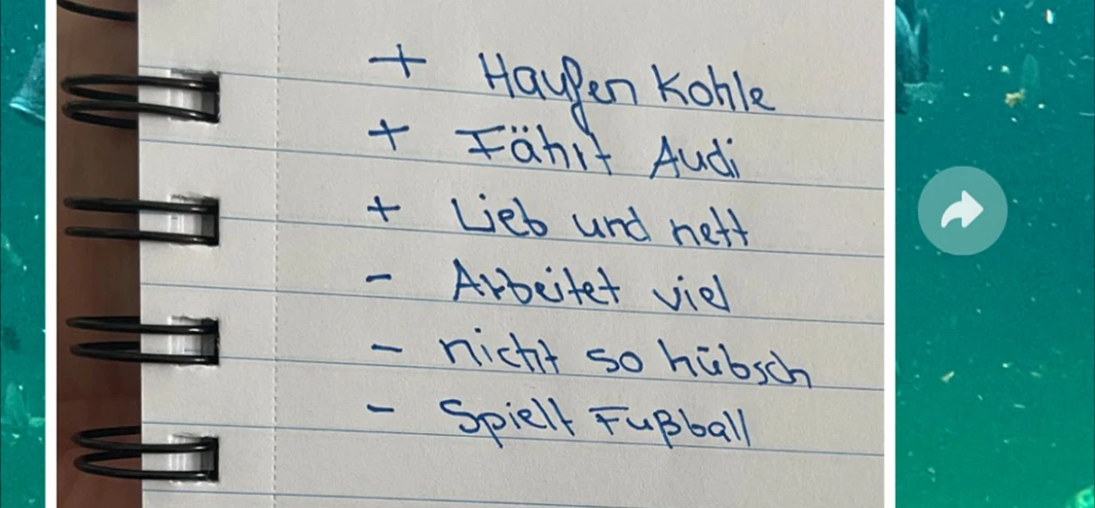 Sie hat einfach eine Liste geschrieben