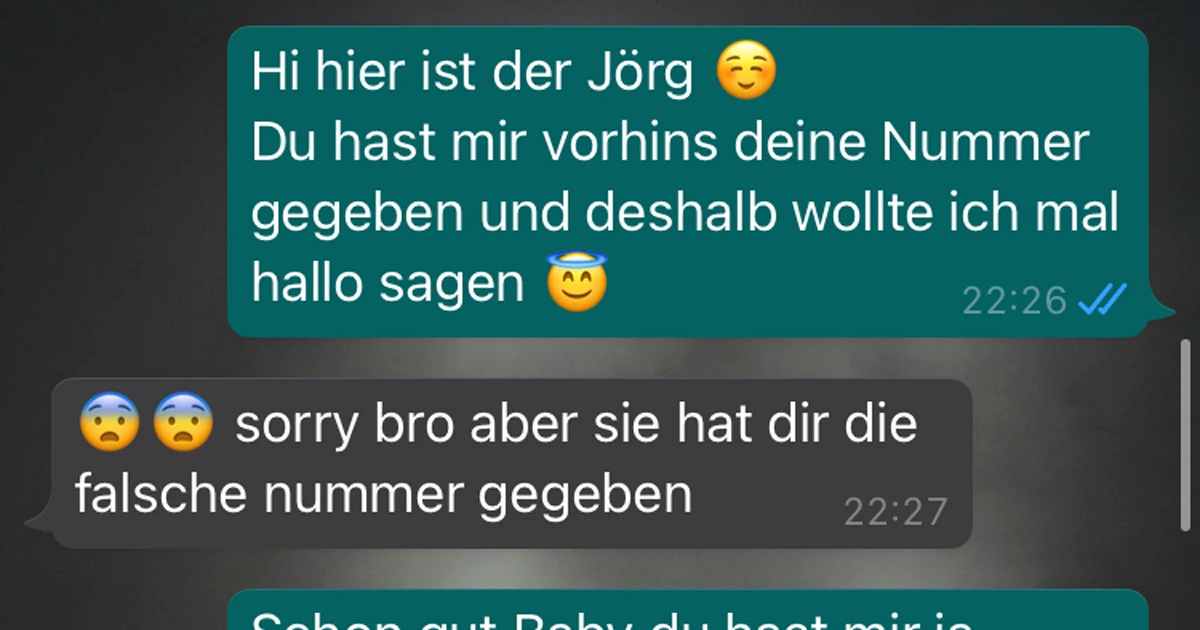 Sie hat ihm die Falsche Nummer gegeben